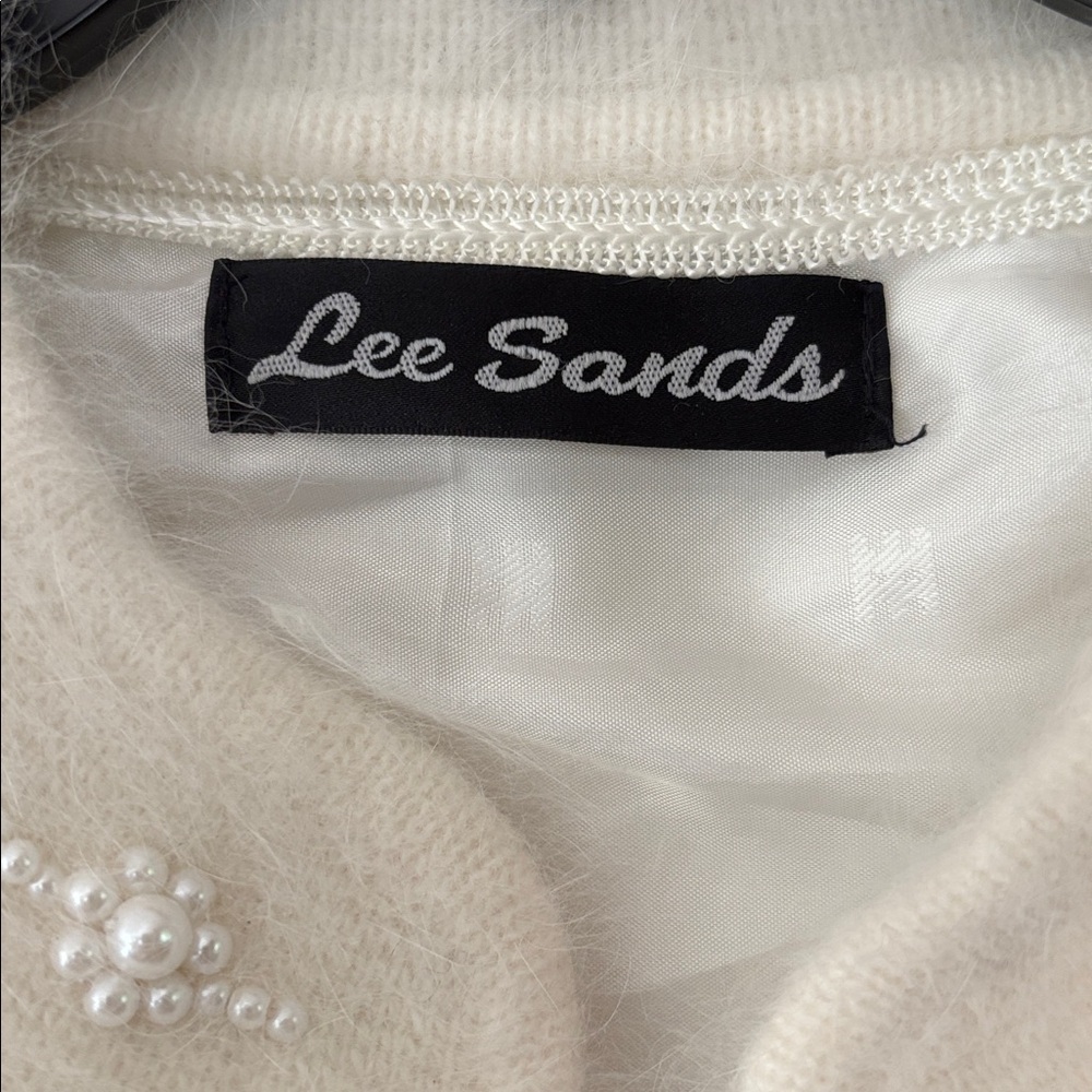 Ivory Embroidered Angora Cardigan OS - Picture 7 of 9